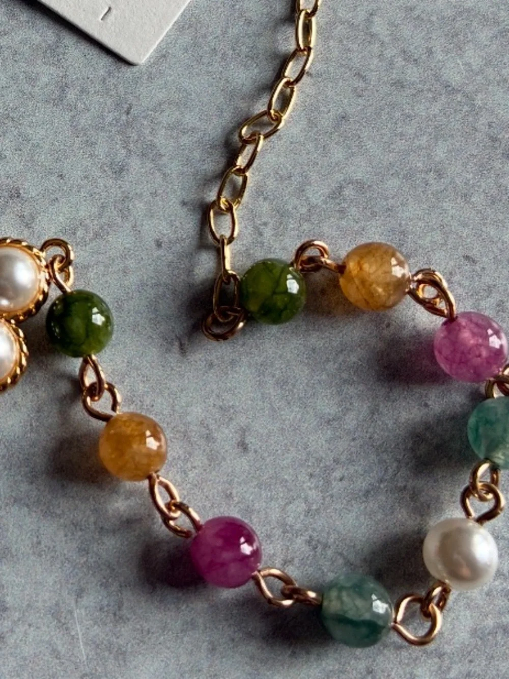 Tory Burch Multicolor Beaded Pearl Floral Gold Tone Necklace NWOT